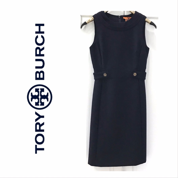 Tory Burch Dresses & Skirts - Tory Burch {2} Navy Sleeveless Sheath Dress NWOT